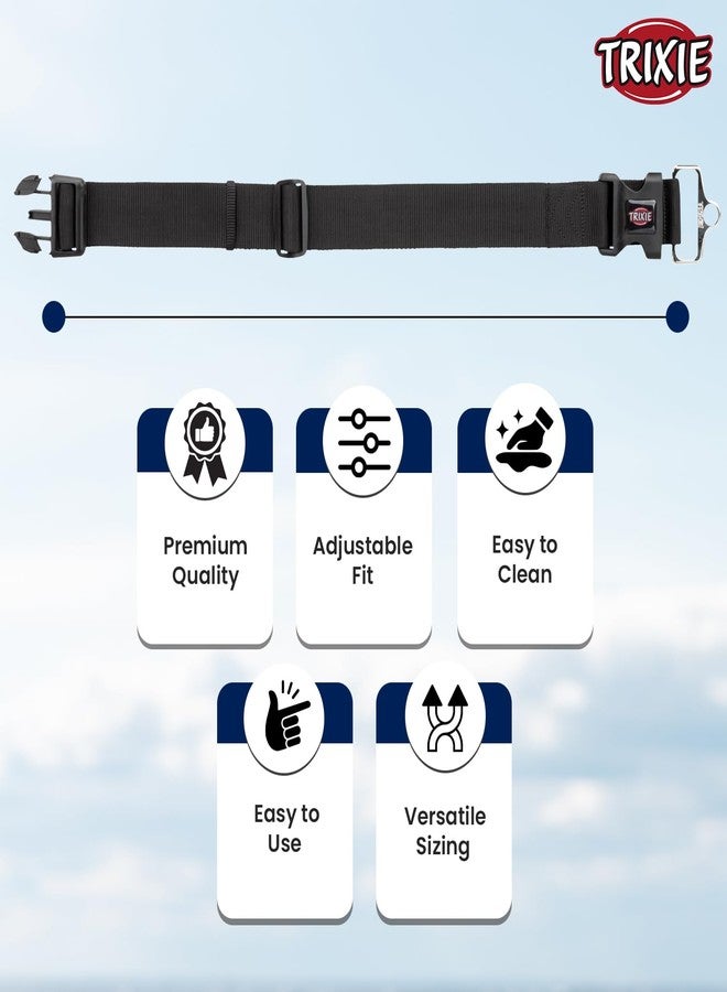 TRIXIE Nylon Extra Wide Premium Collar For Dogs, Adjustable Buckle Closure Dog Neck Belt, Durable And Tear Proof, Useful For Walking And Training (M-L, Black),40 cm,W_5 cm - Image 4